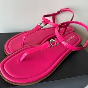 Coach Women's Bright Pink Sandals
